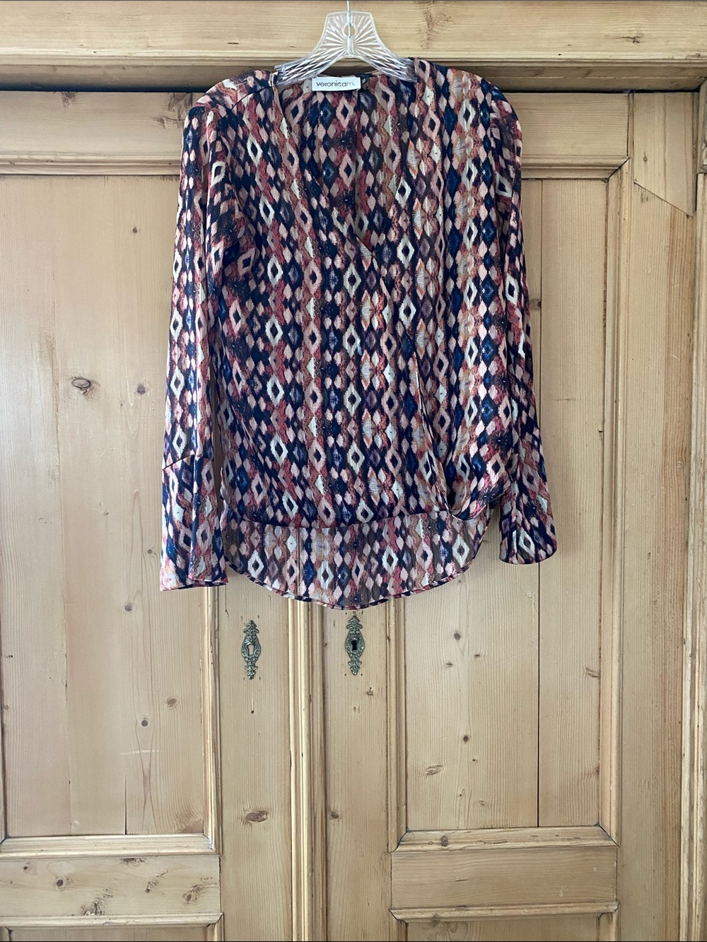 Veronica M Navy, Rust & Cream Geometric Print Blouse